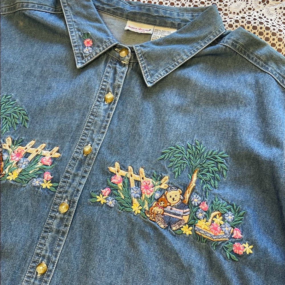 Spring Has Sprung Embroidered Denim